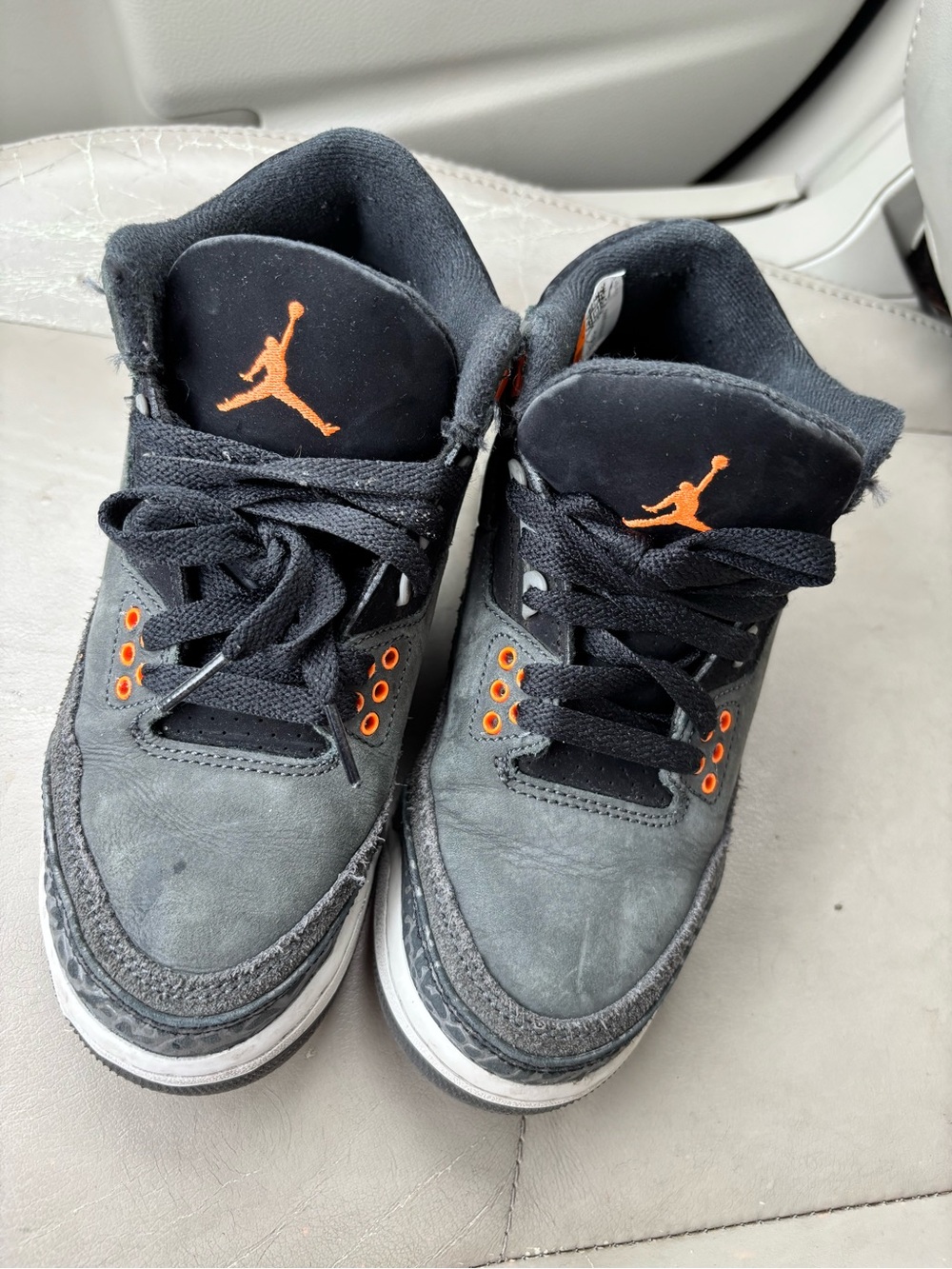 Air Jordan Black Sneakers with Orange Accents - combat